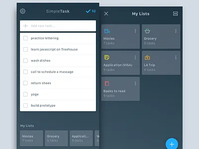To-do list card dark task task management to do ui