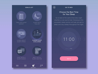 Sleep Challenge app challenge goal icon illustration omsk sleep