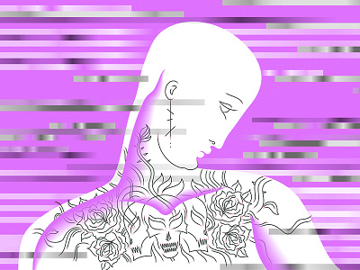 punk babe, experiment experiment illustration punk romantic tattoo