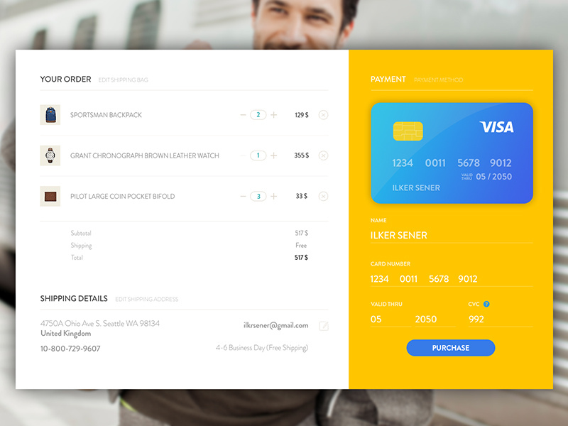 Example of Check out Page