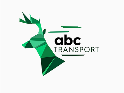 ABC Transport deer design green icon logo logo design