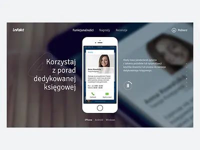 inFakt mobile app - landing page accounting app application bookkeeping design flat infakt invoicing landing page mobile people website