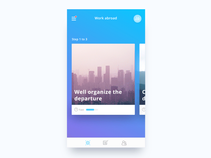 Swipe cards transition animation app cards interaction interface swipe ui ux