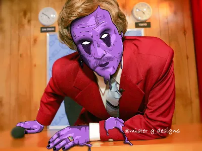 Ron Burgundy Grime Art art custom design firstshot graphic grime grimeart grimeedit pen photoshop sketching wacom