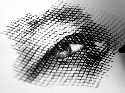 Transferwise 'etched' portrait black and white dollar bill etching style eyes hand drawn money pen pencil portrait traditional