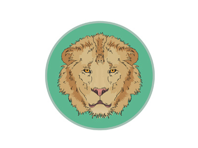 Complete Lion animals colour design digital art drawing face graphic lion vector wip