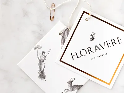 Floravere Hang Tags branding bridal corporate design corporate identity design fashion floravere hang tag logo luxury packaging studio marie zieger