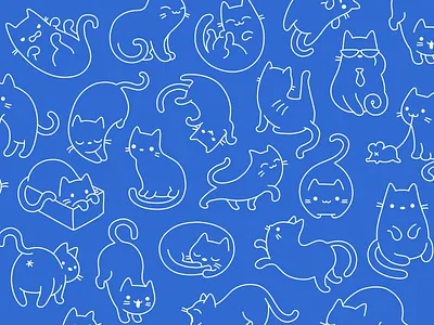 Cat Pattern animal background cat character kitty outline pattern pet