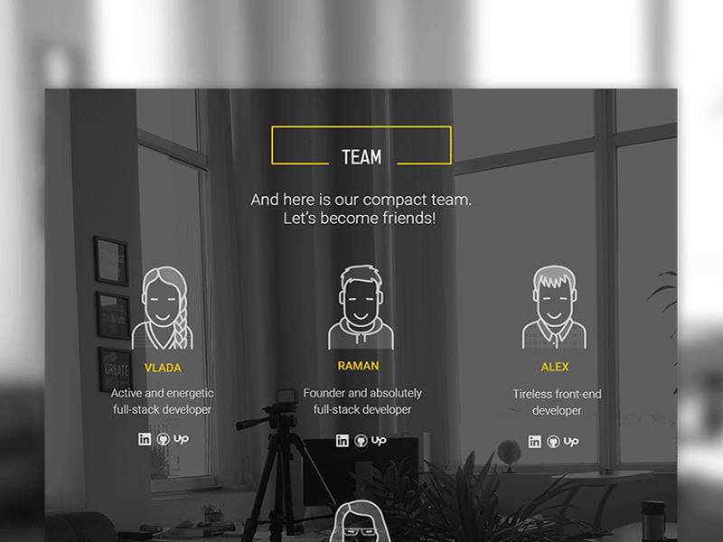 Team Section animated gif itcompany section showcase team ui ux webdesign website