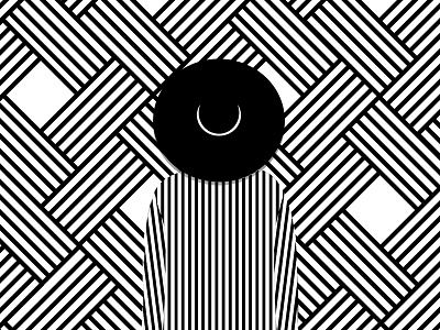 The Girl with a Beautiful Face black white face girl hat illustration minimal pattern shirt