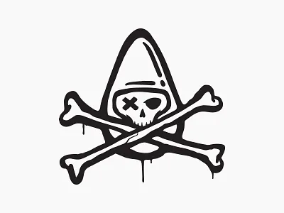 Melon seed logo bones branding illustration logo melon melonclothes skate skateboarding skull vector