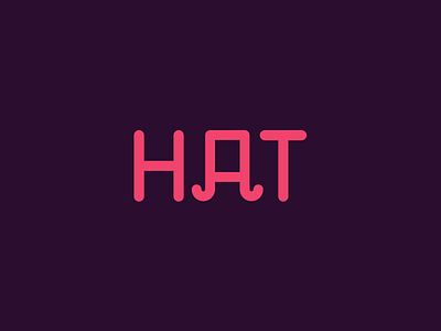 Hat Logo brand branding flat hat icon identity lettering logo red typography verbicon wordmark