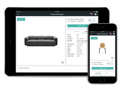 Bonagora POS for iOS - Product Information b2b bonagora design furniture home home décore home fashion house ios shopping ui ui design