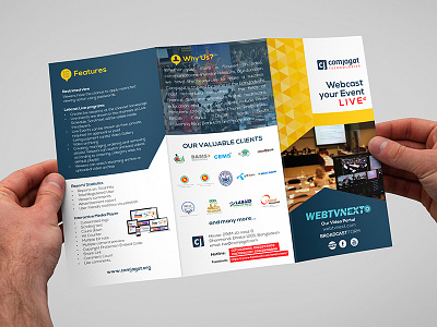 Comjagat Technologies Trifold Brochure (Outside) brochure conferencing event live live programs packages service technical support technologies trifold brochure video webcast