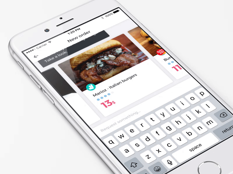 Delivery bot - Part 1 ai animation bot chat deliveroo delivery food gif hamburger ios messenger uber