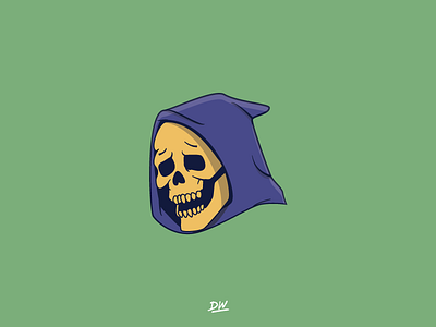 Sad Skeletor 80s graphic heman icon illustration retro skeletor vector vintage