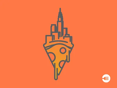 NYC Pizza ad app design food icon illustration line logo nyc pizza ui