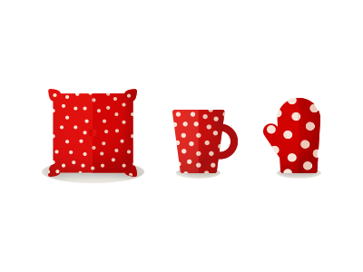 Red&dotted icon illustration red rosa rosinska