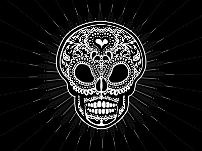 Skull black and white day of the dead drawing illustrator skull vector vector art