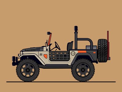 Classic Toyota FJ Cruiser Mod cars illustration vector