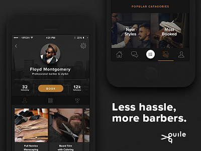 Guile App Landing app barber branding guile icon landing logo mobile style ui ux website