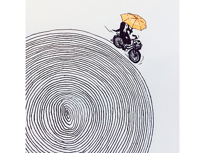 20161012-Day bike day illustration orange tanmin umbrella