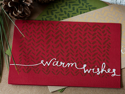 Warm Wishes christmas greeting card hand drawn hand lettered holiday screenprint warm warm wishes wishes