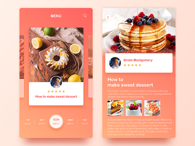 UI 100days dessert app cooking dessert food