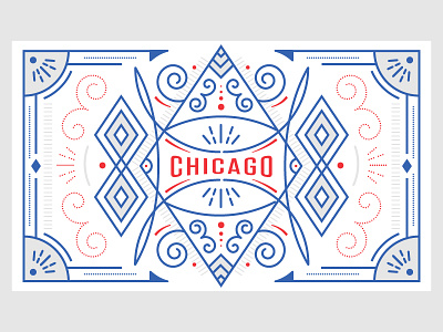 World Champions baseball chicago cubs frame geometric illo line art monoline vector world champions