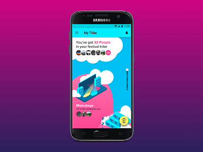 UI Challenge #1.2 Location Tracker 2d blue branding dailyui design festival fun cute illustration isometric pink ui