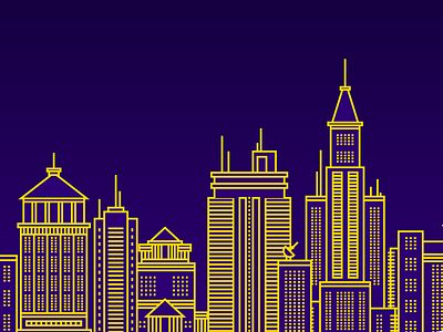 Skyline - WIP bold illustration line art skyline