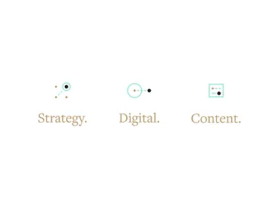 Agency icons agency brand content digital gold icons mint strategy teal