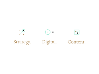 Agency icons agency brand content digital gold icons mint strategy teal