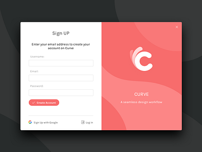 Sign Up form account app design form login popup register signup ui ux web