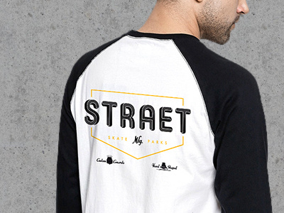 STRAET skate parks mfg. x Dickies concrete emblem escheresque handshaped oker skateboarding skatepark straet yellow