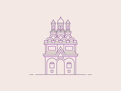 Russian Orthodox Church, Firenze building city design flat icon italy line stroke ui ux vector