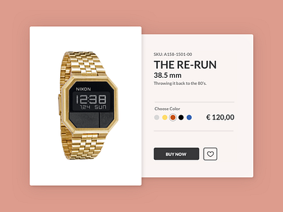 Product Card #dailyui card challenge dailyui design interface nixon product ui ux watch web