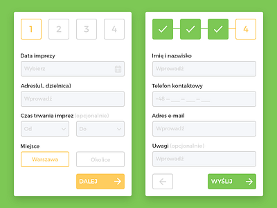 Schedule an Event Steps for Mobile adaptive button design field fields mobile question steps web web design