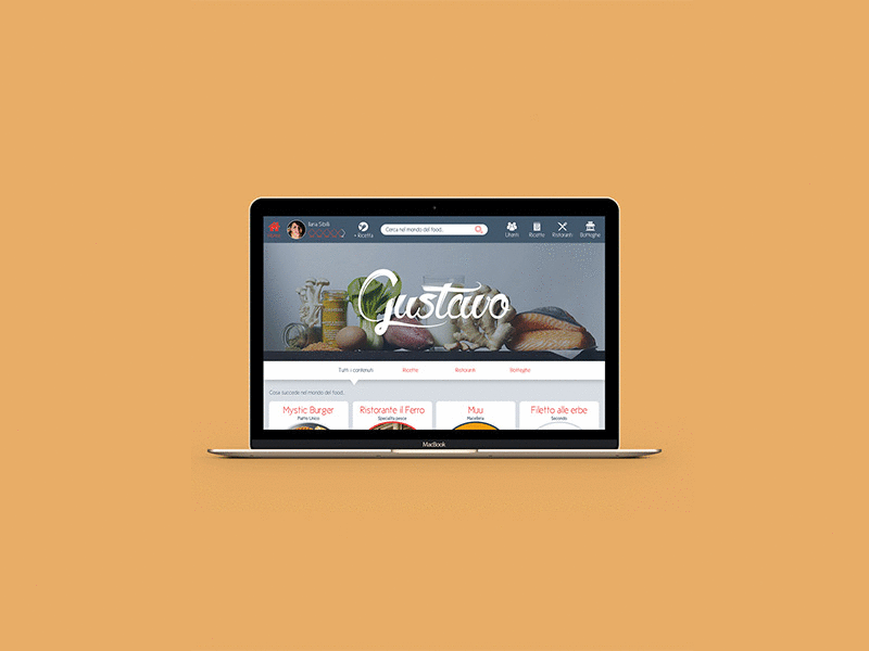 Gustavo UI deli food gustavo recipes restaurants startup ui design web design website