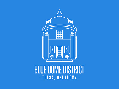 Blue Dome District blue blue dome building city design illustration line logo mono oklahoma tulsa