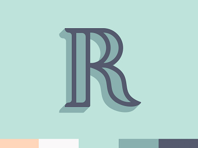 R extrude icon letter logo mark r