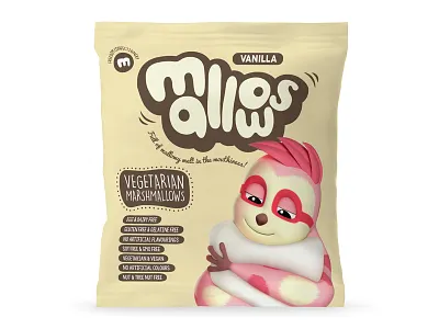Vanilla Mallows Packaging hand drawn illustration marshmallows packaging sweets