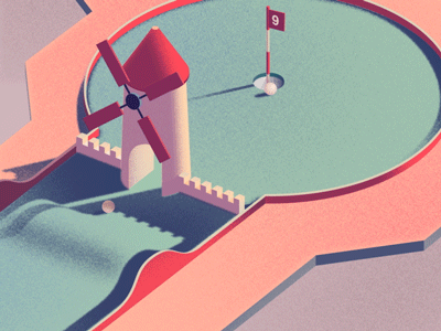 The 9 th hole ball club fail gif golf mini golf motion design parallel studio unsatisfying windmill