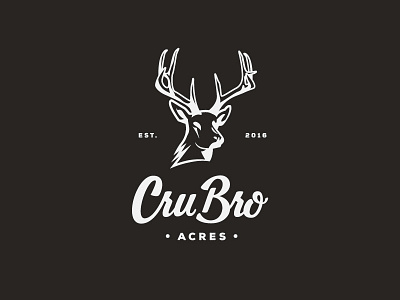 CruBro Acres buck custom type deer hand lettering hunting illustration logo t shirt t shirt design