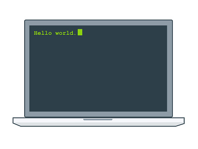 Hello World. flat flat computer flat design hello world