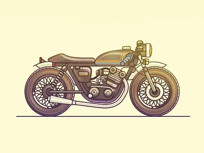 Cafe Racer artua cafe racer flat icon illustration motor bike motorcycle vehicle
