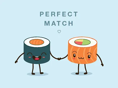 Perfect match illustration match perfect rolls sushi