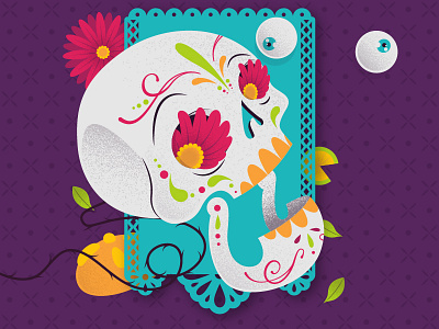 Calaca Tilicia y Flaca // Detalles calavera dayofthedead diadelosmuertos flower illustration mexican skull sugar traditional vector