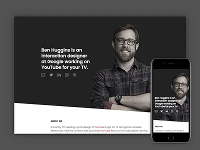Shot #3070154 dark diagonal landing one page personal portfolio
