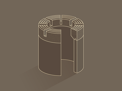 Diamond Core Drill Bit adobe brown core bit coring drill bit geotech illustration illustrator soil